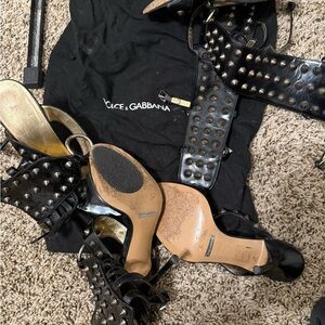 Dolce & Gabbana 2003 Studded gladiator leather heels -Love and Sex Collection
